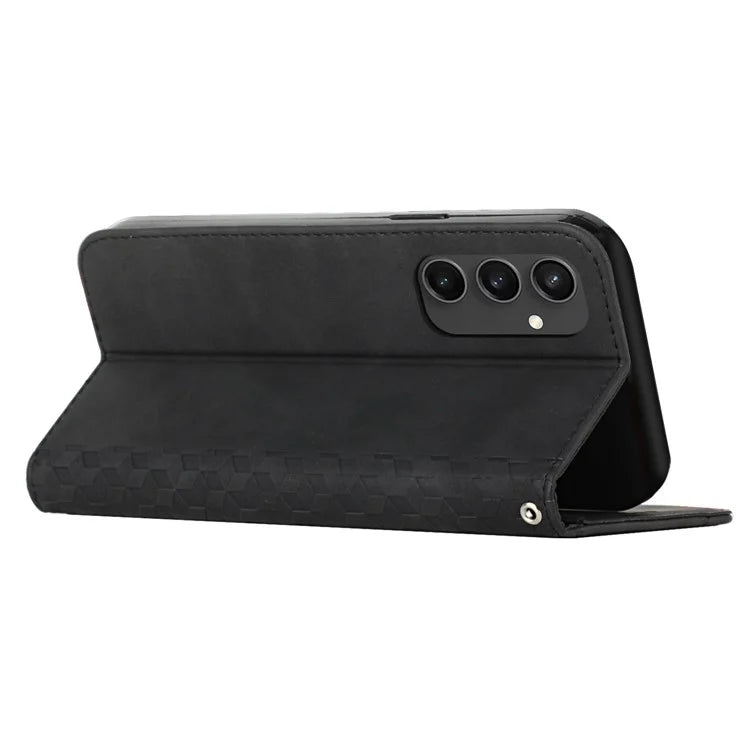 For Samsung Galaxy S24 FE Phone Stand Case Skin-Touch PU Leather Phone Cover