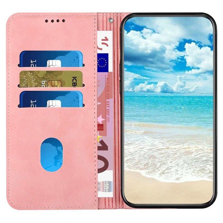 For Samsung Galaxy S24 FE Phone Stand Case Skin-Touch PU Leather Phone Cover