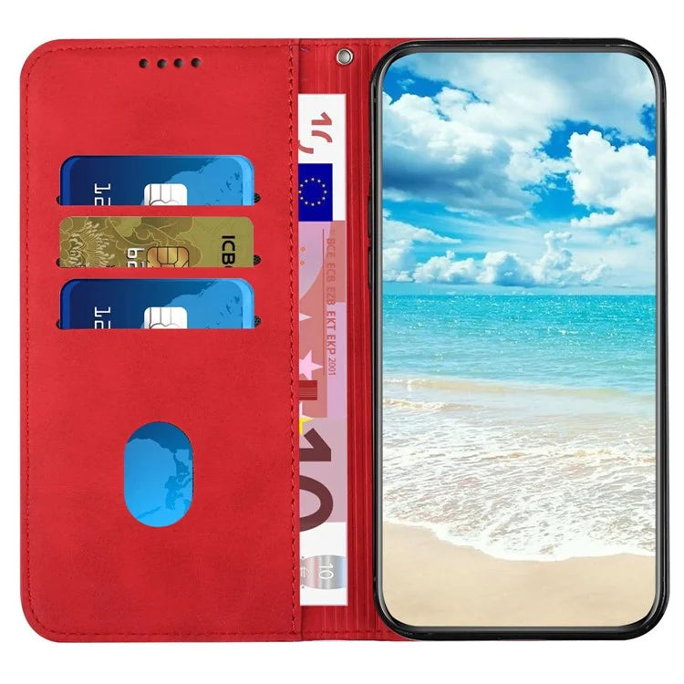 For Samsung Galaxy S24 FE Phone Stand Case Skin-Touch PU Leather Phone Cover
