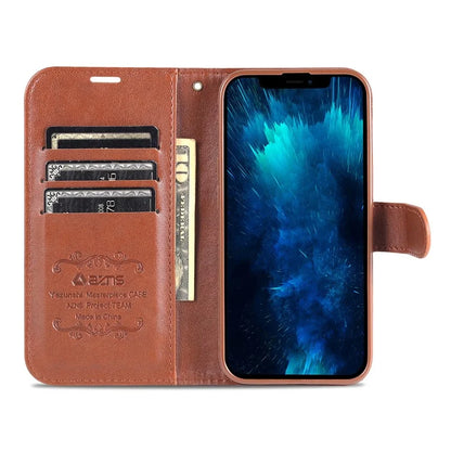 AZNS For iPhone 16 Pro Max Wallet Phone Case Anti-Scratch PU Leather Stand Cover