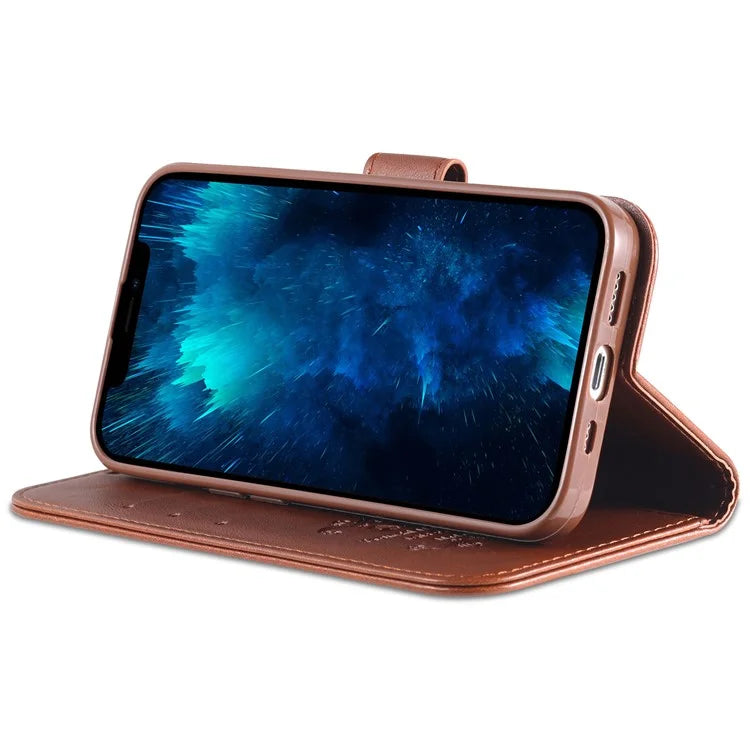 AZNS For iPhone 16 Pro Max Wallet Phone Case Anti-Scratch PU Leather Stand Cover