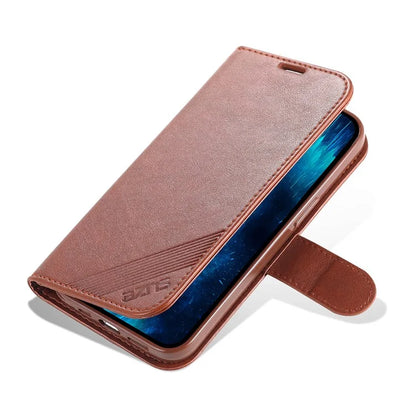 AZNS For iPhone 16 Pro Max Wallet Phone Case Anti-Scratch PU Leather Stand Cover