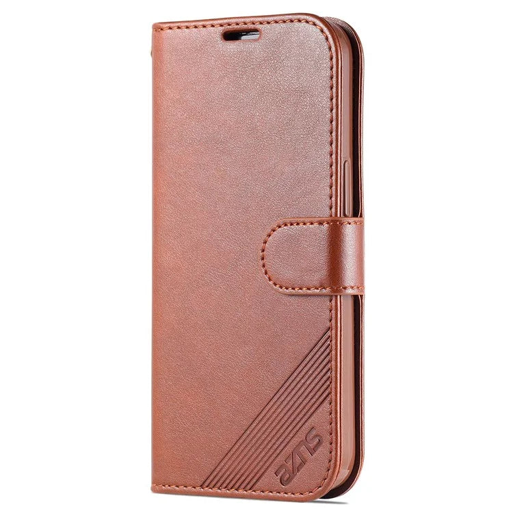 AZNS For iPhone 16 Pro Max Wallet Phone Case Anti-Scratch PU Leather Stand Cover