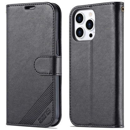 AZNS For iPhone 16 Pro Max Wallet Phone Case Anti-Scratch PU Leather Stand Cover