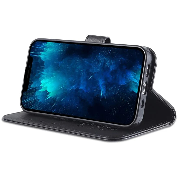 AZNS For iPhone 16 Pro Max Wallet Phone Case Anti-Scratch PU Leather Stand Cover
