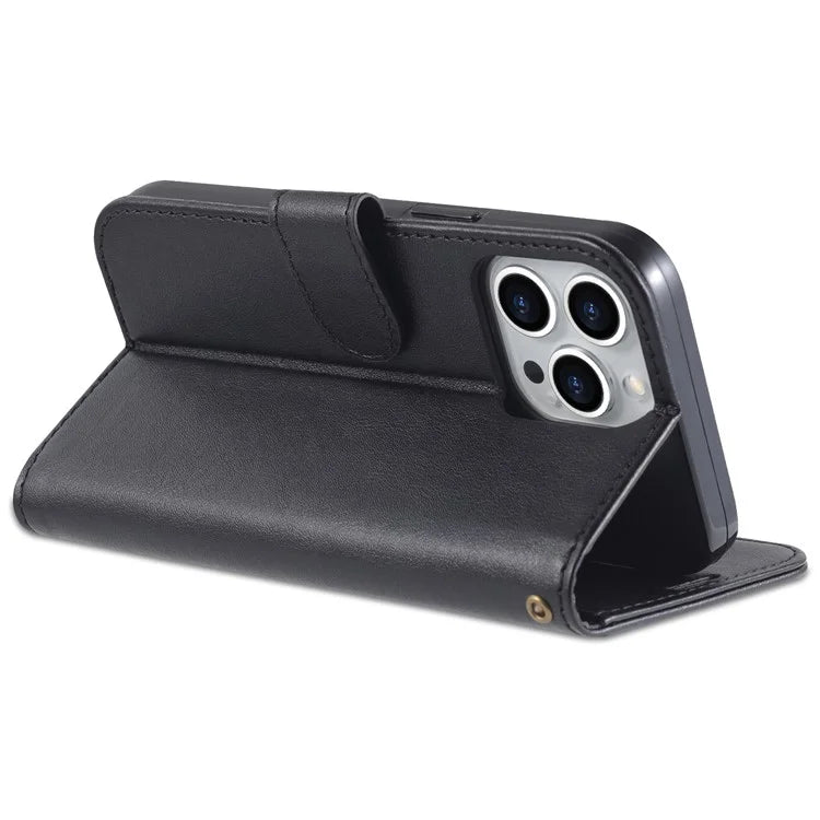AZNS For iPhone 16 Pro Max Wallet Phone Case Anti-Scratch PU Leather Stand Cover