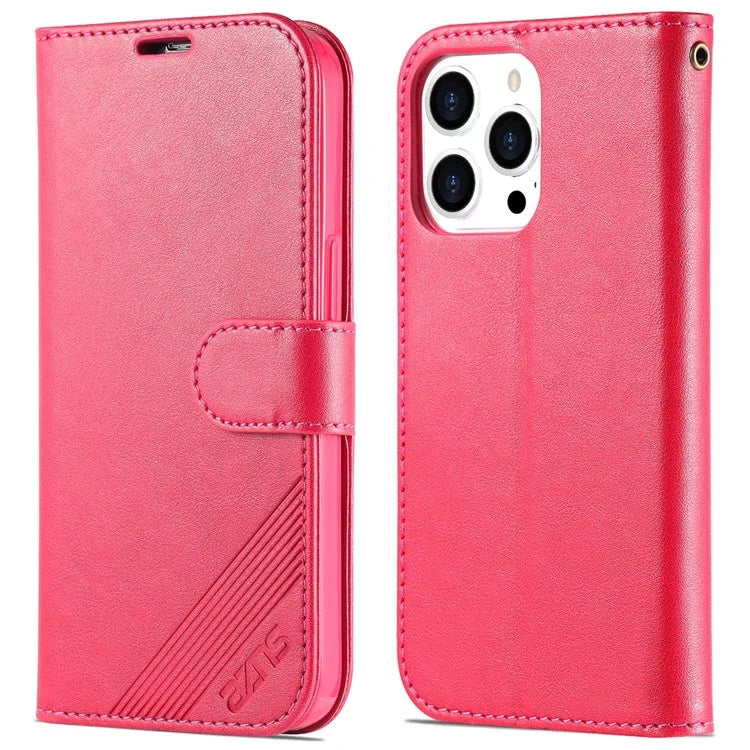 AZNS For iPhone 16 Pro Max Wallet Phone Case Anti-Scratch PU Leather Stand Cover