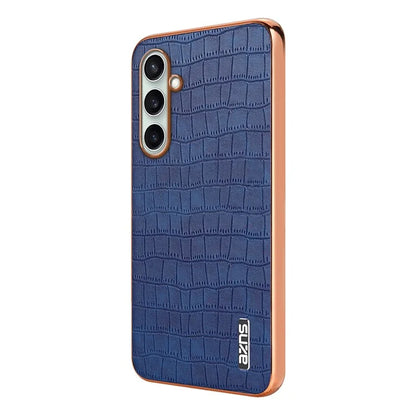 AZNS For Samsung Galaxy S24 FE Case Electroplating Crocodile Texture PU+TPU Phone Cover