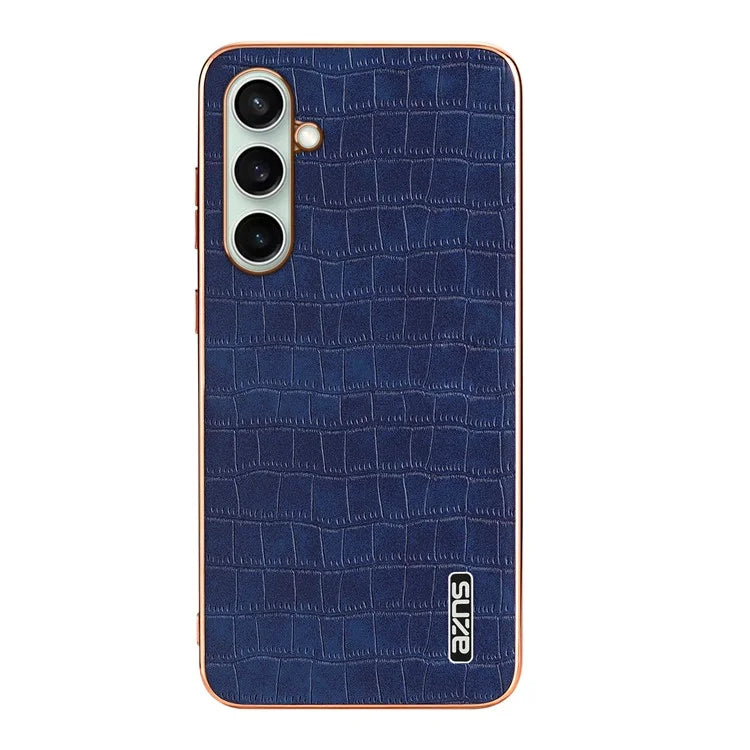 AZNS For Samsung Galaxy S24 FE Case Electroplating Crocodile Texture PU+TPU Phone Cover