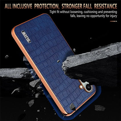 AZNS For Samsung Galaxy S24 FE Case Electroplating Crocodile Texture PU+TPU Phone Cover