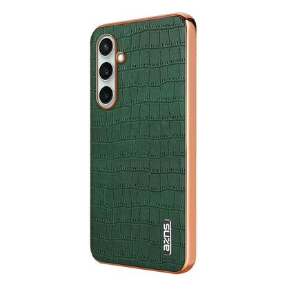 AZNS For Samsung Galaxy S24 FE Case Electroplating Crocodile Texture PU+TPU Phone Cover