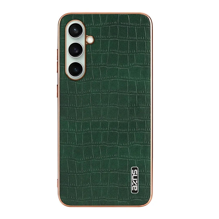 AZNS For Samsung Galaxy S24 FE Case Electroplating Crocodile Texture PU+TPU Phone Cover