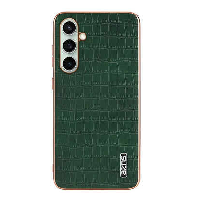 AZNS For Samsung Galaxy S24 FE Case Electroplating Crocodile Texture PU+TPU Phone Cover