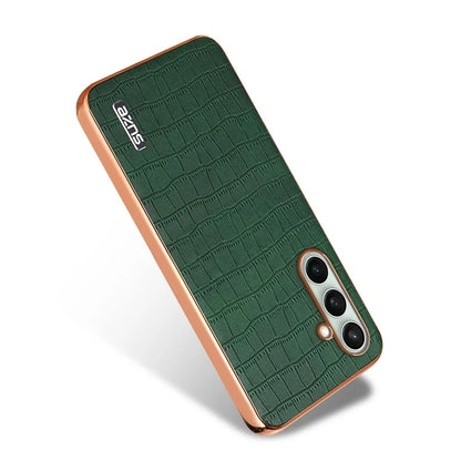 AZNS For Samsung Galaxy S24 FE Case Electroplating Crocodile Texture PU+TPU Phone Cover