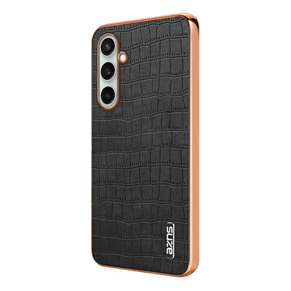 AZNS For Samsung Galaxy S24 FE Case Electroplating Crocodile Texture PU+TPU Phone Cover