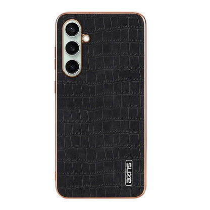 AZNS For Samsung Galaxy S24 FE Case Electroplating Crocodile Texture PU+TPU Phone Cover