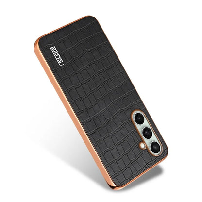 AZNS For Samsung Galaxy S24 FE Case Electroplating Crocodile Texture PU+TPU Phone Cover