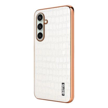 AZNS For Samsung Galaxy S24 FE Case Electroplating Crocodile Texture PU+TPU Phone Cover