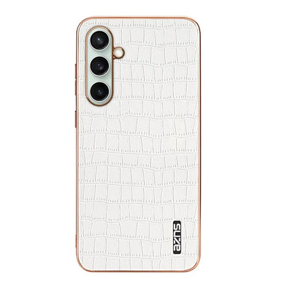 AZNS For Samsung Galaxy S24 FE Case Electroplating Crocodile Texture PU+TPU Phone Cover