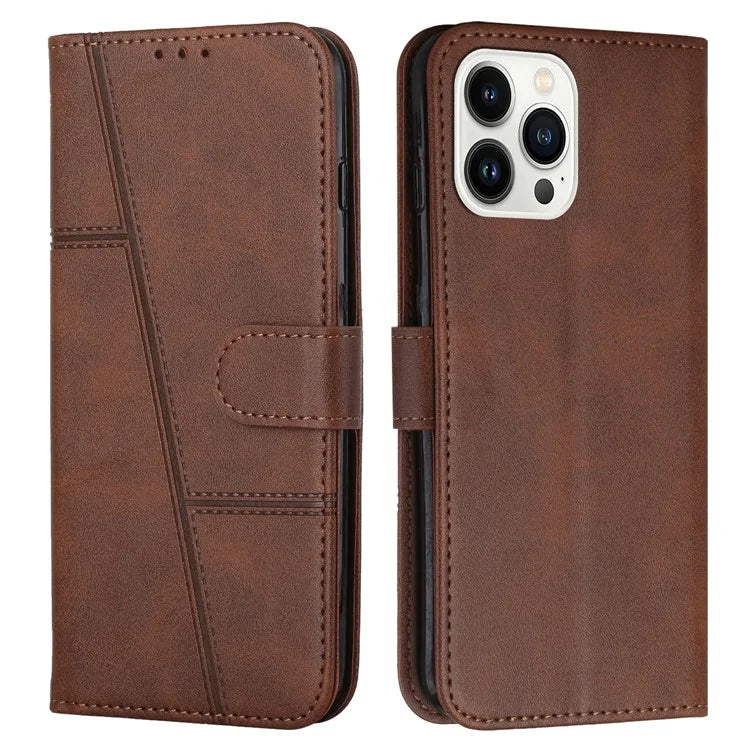 For iPhone 16 Pro Case Folio Flip Stand Leather Phone Cover Wallet