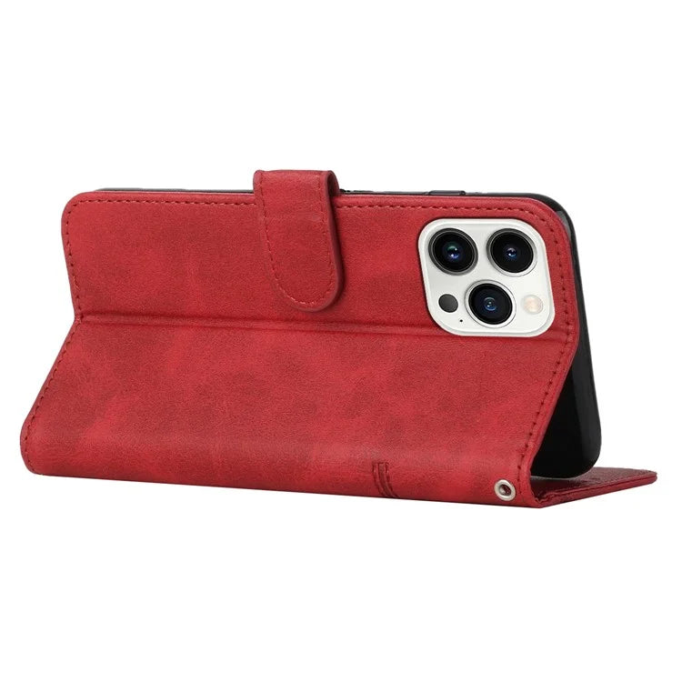 For iPhone 16 Pro Case Folio Flip Stand Leather Phone Cover Wallet