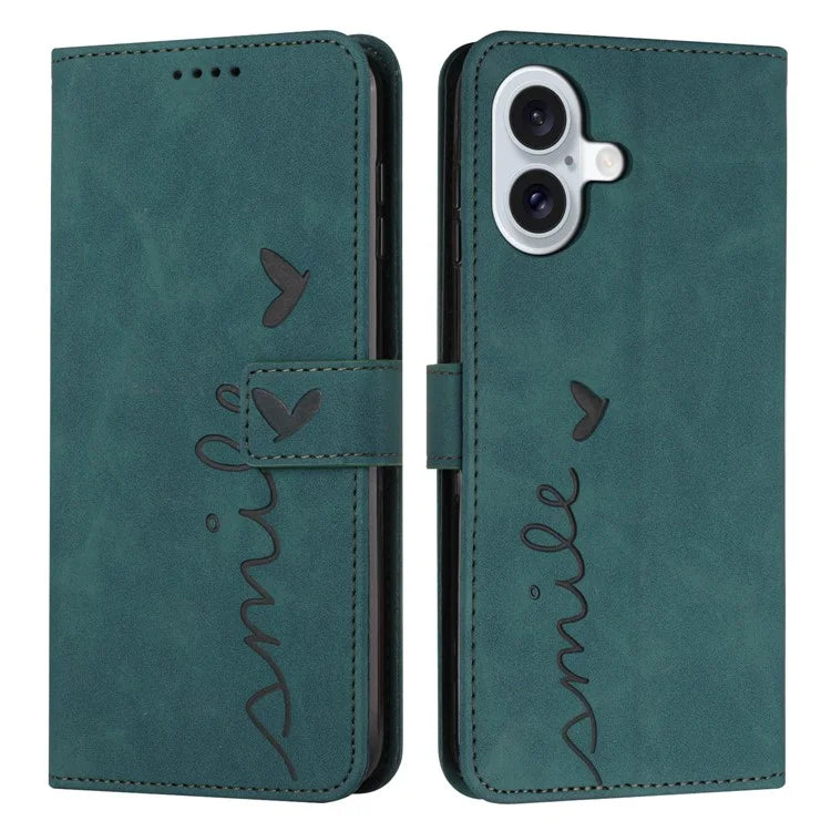 For iPhone 16 Case PU Leather Skin Touch Feeling Wallet Phone Cover