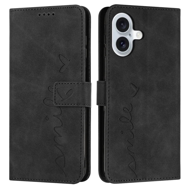 For iPhone 16 Case PU Leather Skin Touch Feeling Wallet Phone Cover