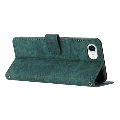 For iPhone SE (2024) Case Lines Pattern Skin-Touch Leather Wallet Phone Cover