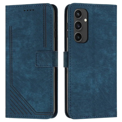 For Samsung Galaxy S24 FE Case Lines Pattern Full Protection Leather Flip Phone Cover