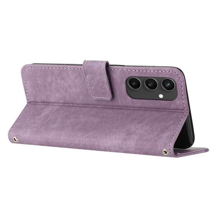 For Samsung Galaxy S24 FE Case Lines Pattern Full Protection Leather Flip Phone Cover