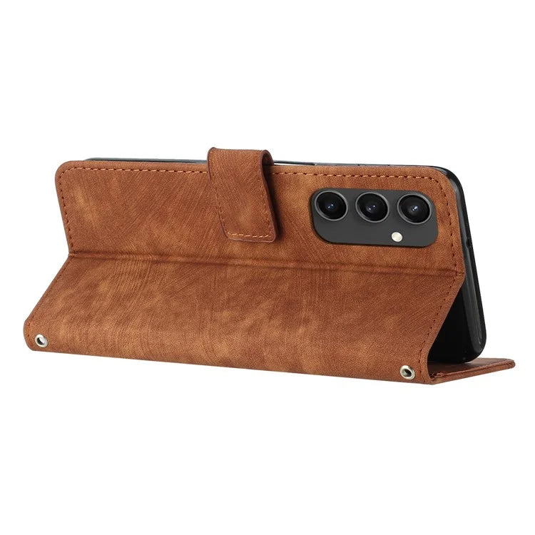 For Samsung Galaxy S24 FE Case Lines Pattern Full Protection Leather Flip Phone Cover