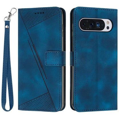 For Google Pixel 9 Pro XL Case Triangle Pattern Leather Wallet Purse Handbag Phone Cover
