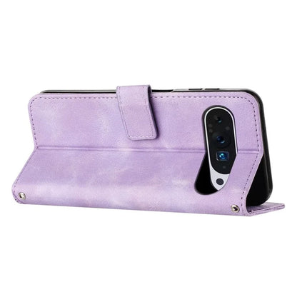 For Google Pixel 9 Pro XL Case Triangle Pattern Leather Wallet Purse Handbag Phone Cover