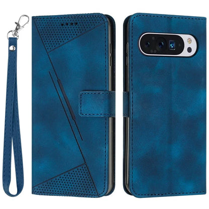 For Google Pixel 9 / Pixel 9 Pro Phone Case Purse  Triangle Pattern Leather Handbag Phone Cover