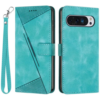 For Google Pixel 9 / Pixel 9 Pro Phone Case Purse  Triangle Pattern Leather Handbag Phone Cover