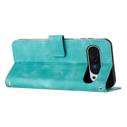 For Google Pixel 9 / Pixel 9 Pro Phone Case Purse  Triangle Pattern Leather Handbag Phone Cover