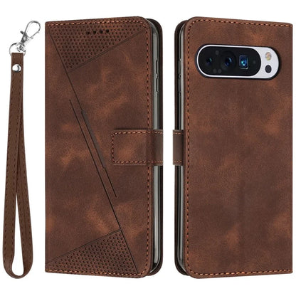 For Google Pixel 9 / Pixel 9 Pro Phone Case Purse  Triangle Pattern Leather Handbag Phone Cover