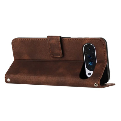 For Google Pixel 9 / Pixel 9 Pro Phone Case Purse  Triangle Pattern Leather Handbag Phone Cover