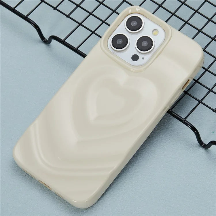 WT Series For iPhone 13 Pro Case TPU Shell 3D Heart Wave Phone Cover