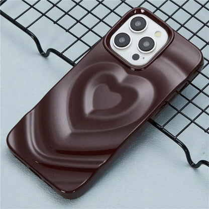 WT Series For iPhone 13 Pro Case TPU Shell 3D Heart Wave Phone Cover