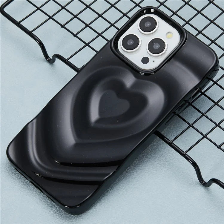 WT Series For iPhone 13 Pro Case TPU Shell 3D Heart Wave Phone Cover
