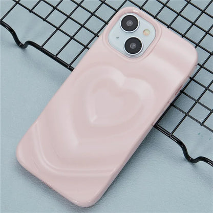 WT Series For iPhone 14 Case Heart Design Shockproof Soft TPU Phone Cover