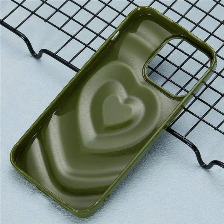 WT Series For iPhone 15 Pro Case Protective TPU 3D Heart Design Phone Cover