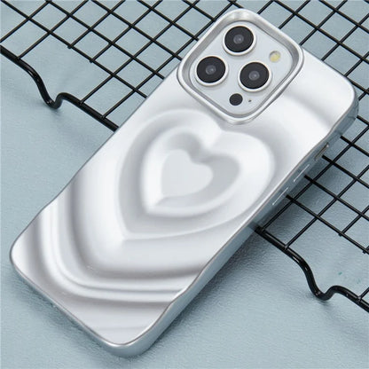 WT Series For iPhone 15 Pro Max Case Shockproof TPU Phone Cover Creative Heart Wave Pattern