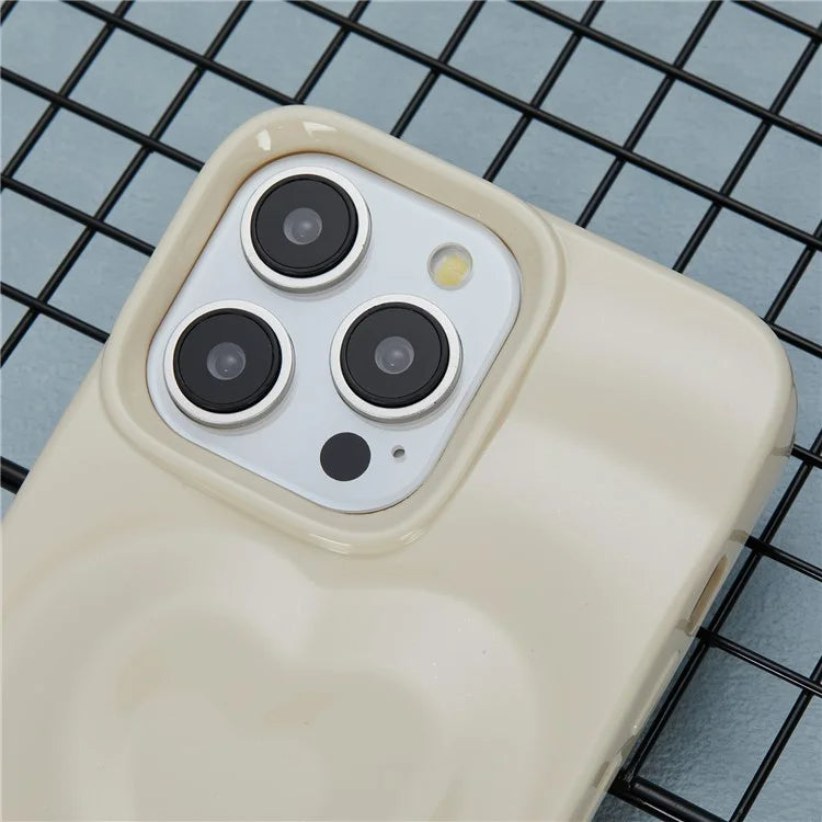 WT Series For iPhone 15 Pro Max Case Shockproof TPU Phone Cover Creative Heart Wave Pattern