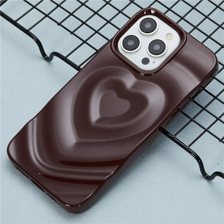 WT Series For iPhone 15 Pro Max Case Shockproof TPU Phone Cover Creative Heart Wave Pattern