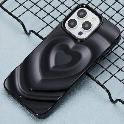 WT Series For iPhone 15 Pro Max Case Shockproof TPU Phone Cover Creative Heart Wave Pattern