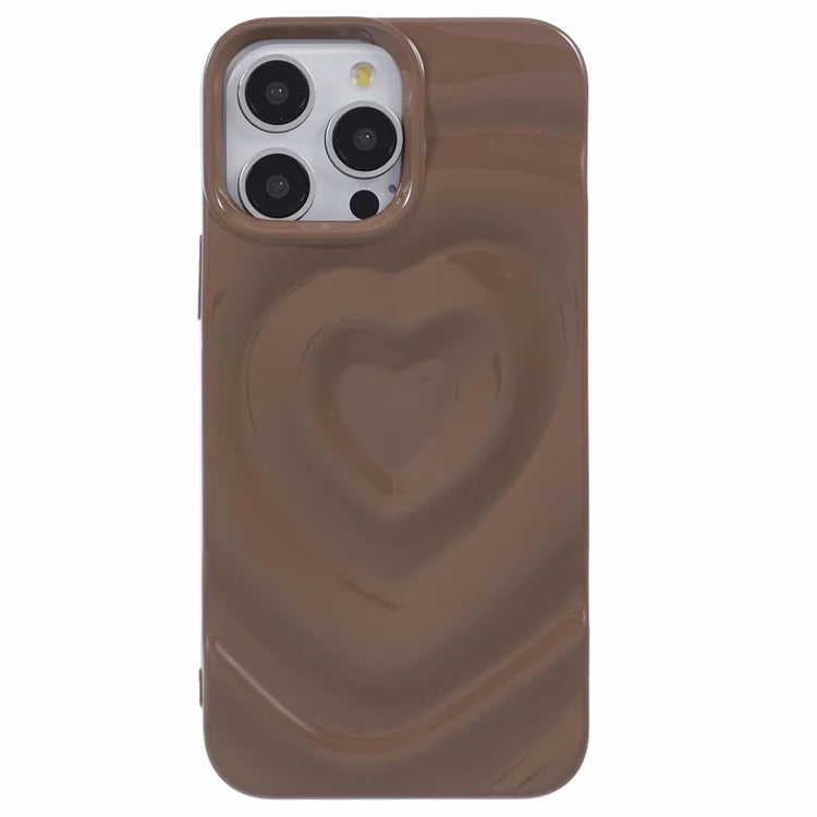 WT Series For iPhone 15 Pro Max Case Shockproof TPU Phone Cover Creative Heart Wave Pattern