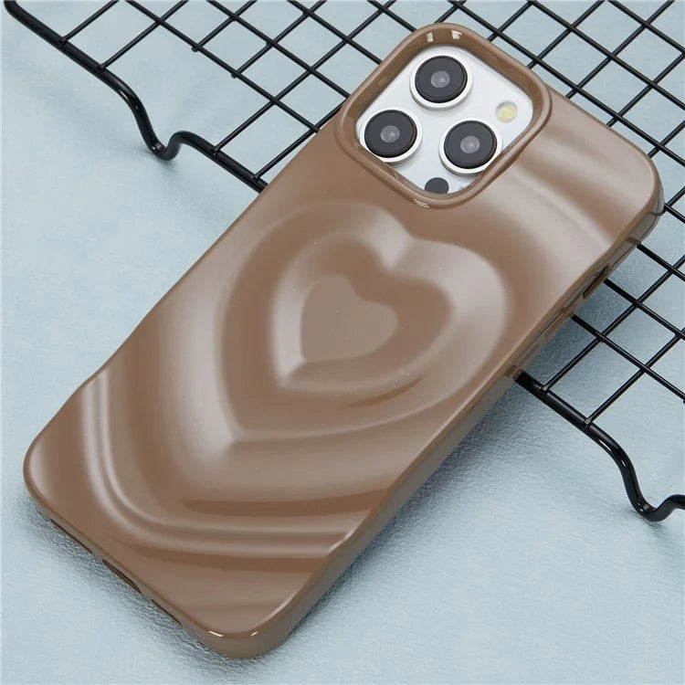 WT Series For iPhone 15 Pro Max Case Shockproof TPU Phone Cover Creative Heart Wave Pattern