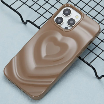 WT Series For iPhone 15 Pro Max Case Shockproof TPU Phone Cover Creative Heart Wave Pattern